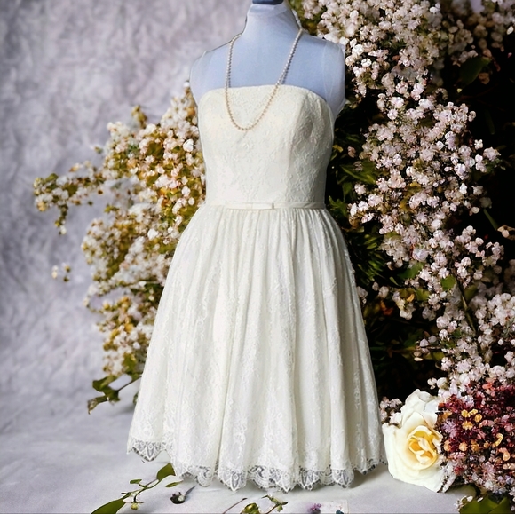 Wedding Gown by Mon Cheri, Ivory, midi, strapless - Picture 17 of 17